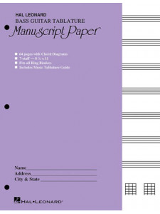 Bass Guitar Tablature Manuscript Paper